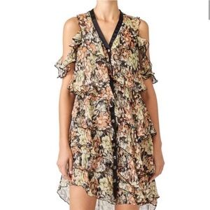 The Kooples Yellow Orange Wanted Floral Dress Size 1 Small